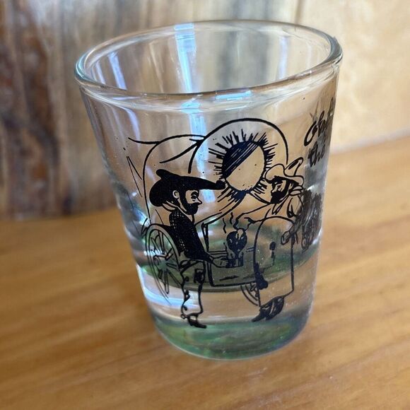 1950s Western Themed Novelty Shot Glass Set Of 4 Vintage - Picture 7 of 11